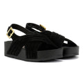 Desert Fleur Sparks Damen Sandalen Aus Schwarzem Wildleder