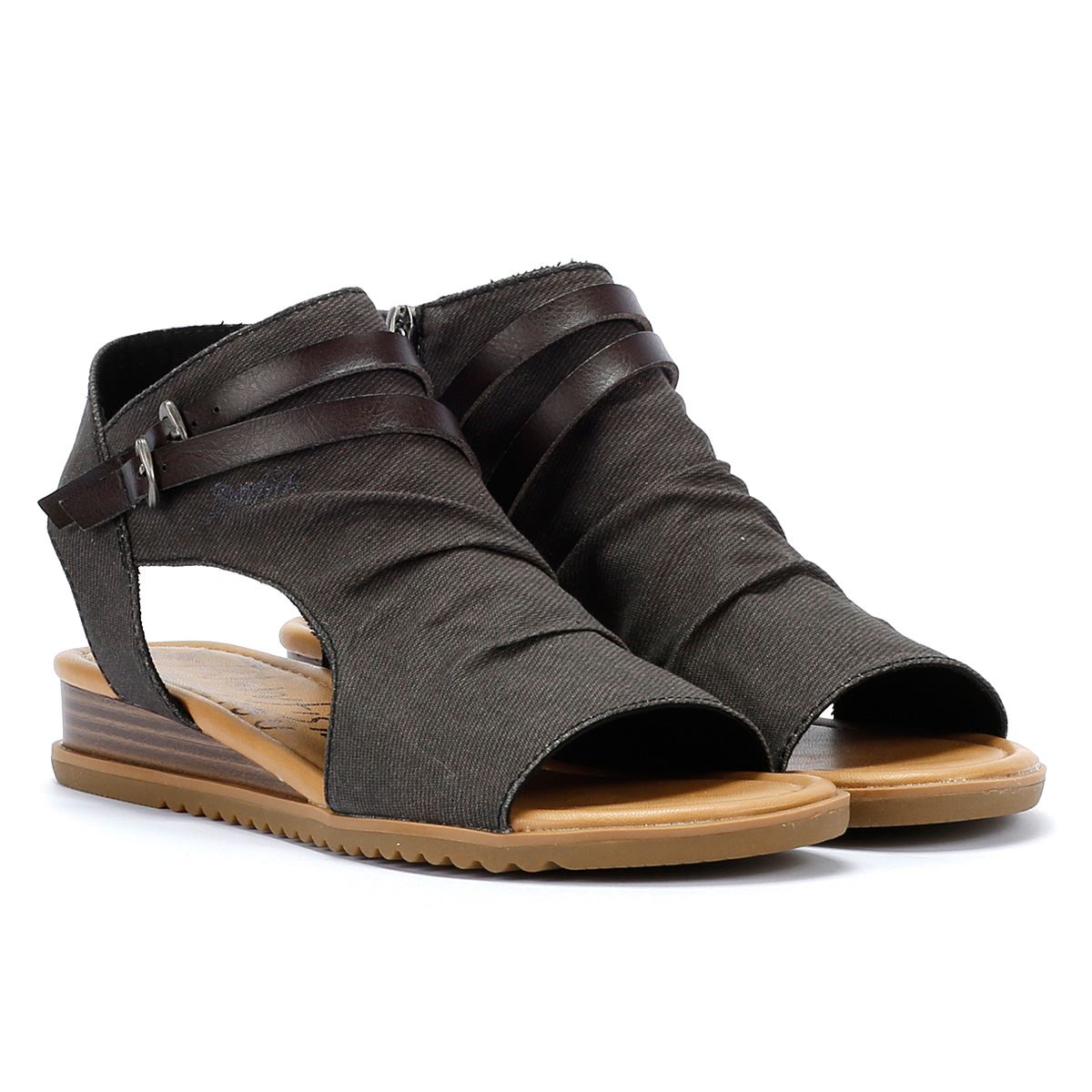 Blowfish Malibu Butterfly Denim Damen Sandalen Aus Schwarzem Denim