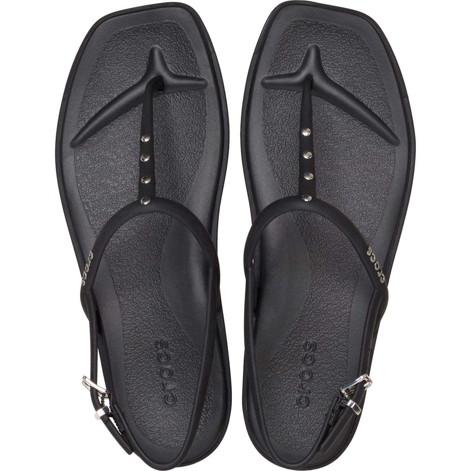 Crocs Miami Studded Thong Flip Thermoplastische Damen Schwarze Sandalen