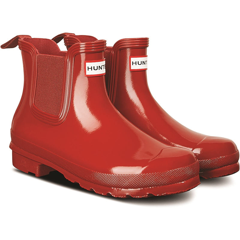 Hunter Original Chelsea Gloss Gummistiefel Für Damen In Militärrot