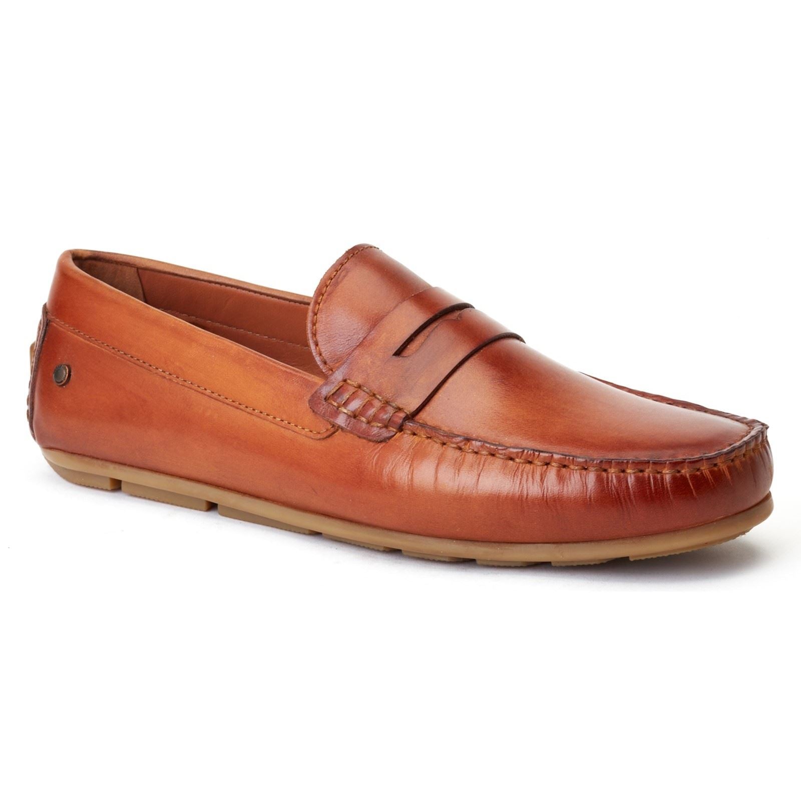Base London Collins Driver Leder Herren Burnt Tan Slipper