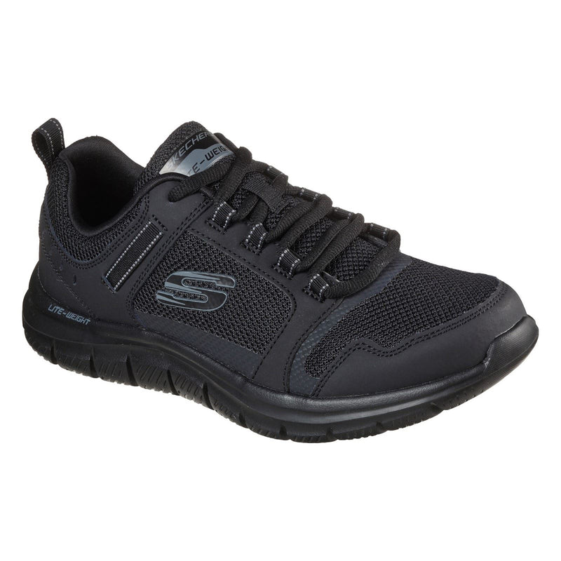 Skechers Track Knockhill Schwarze Farbe Ledersneaker Für Herren