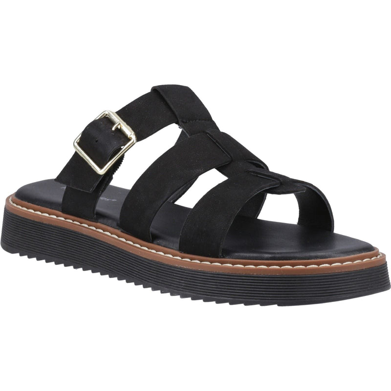 Hush Puppies Celeste Slide Damen Sandalen Aus Schwarzem Leder