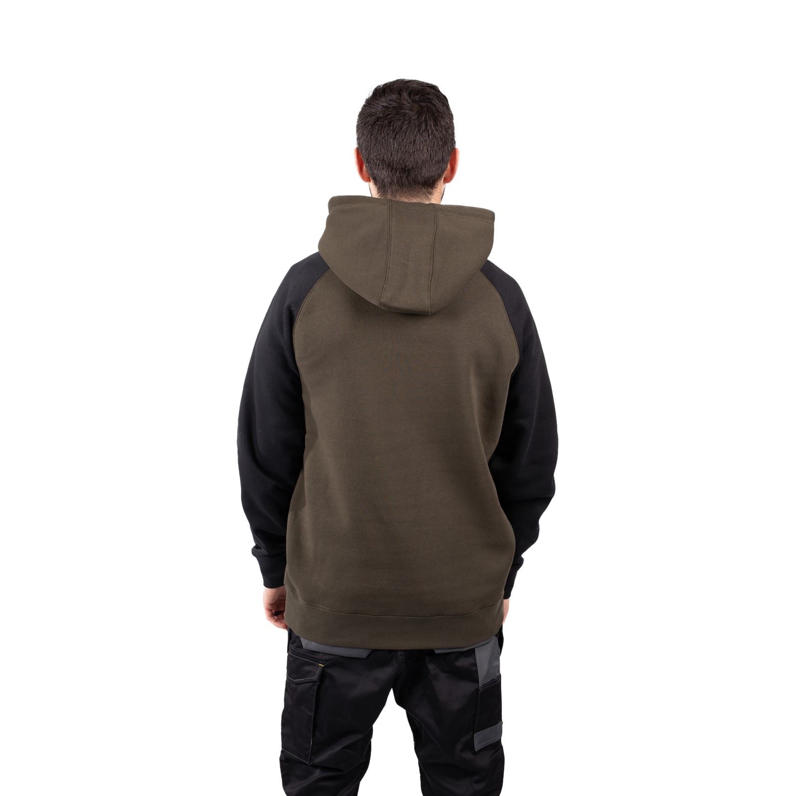 Caterpillar Raglan Baumwolle Herren Grünes Kapuzensweatshirt