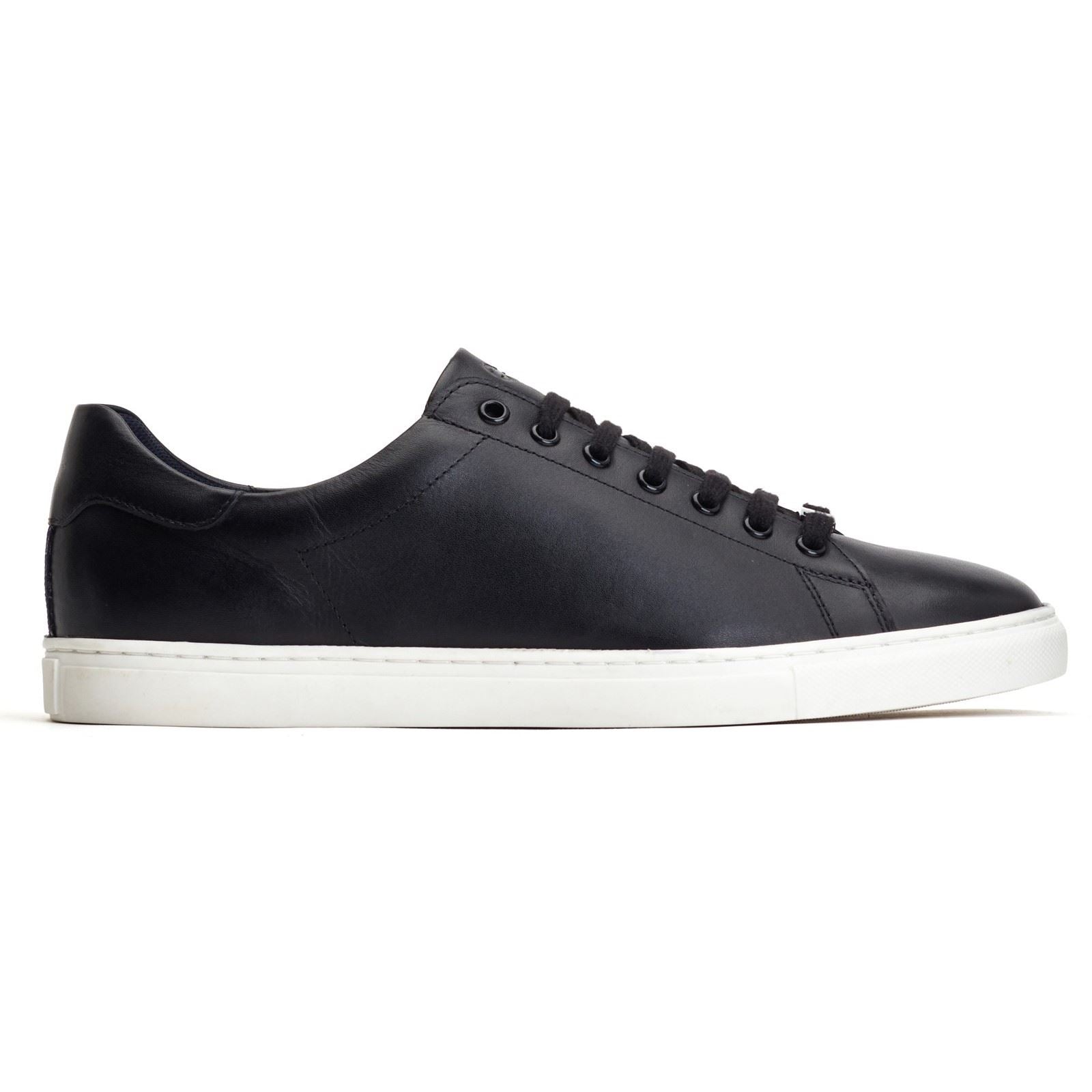 Base London Tucker Schwarze Farbe Ledersneaker Für Herren