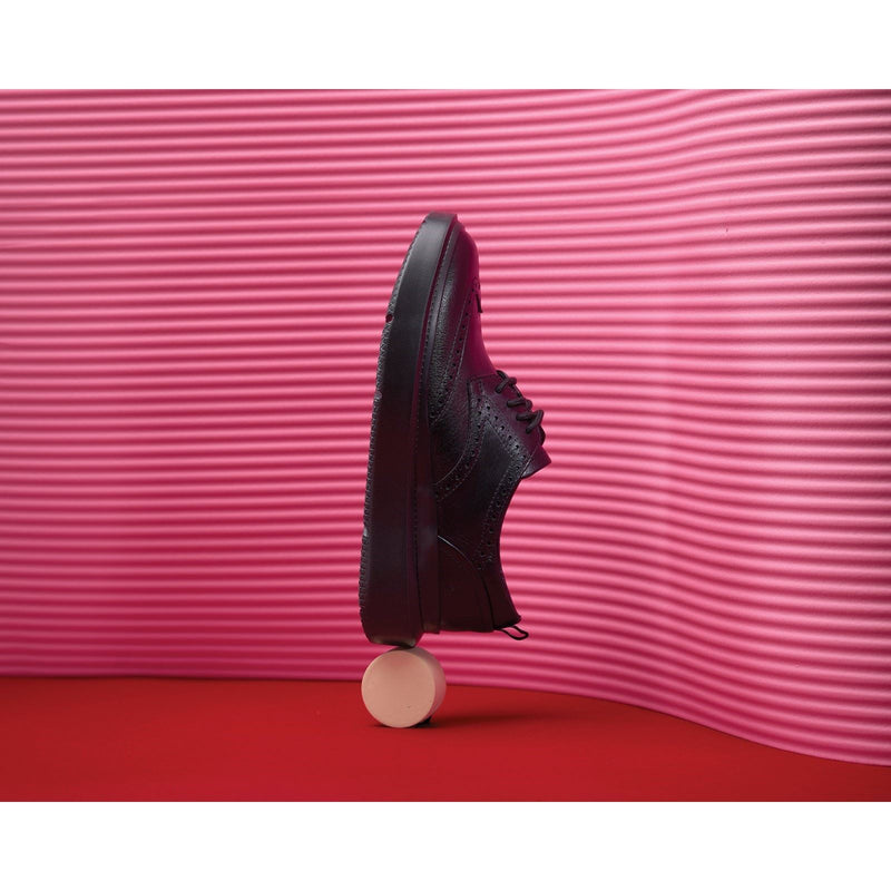 Hush Puppies Joy Damen Brogues Schuhe Aus Schwarzem Leder / Schwarz