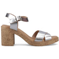 Hush Puppies Georgia Cork Damen Silberne Ledersandalen