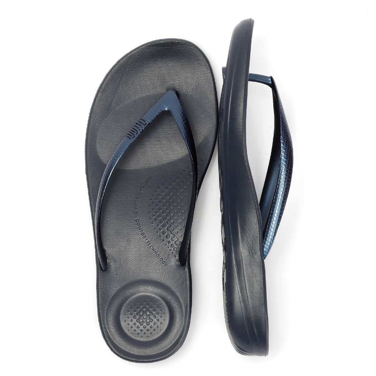FitFlop Iqushion Ergonomic Gummi Frauen Blaue Flip-Flops