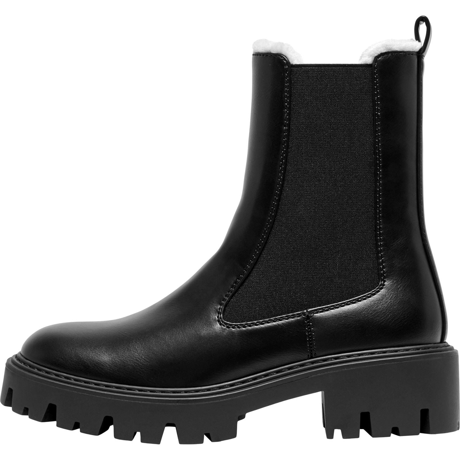 ONLY BETTY-9 WARM LINED Polyurethan Damen Schwarze Absatz Stiefeletten