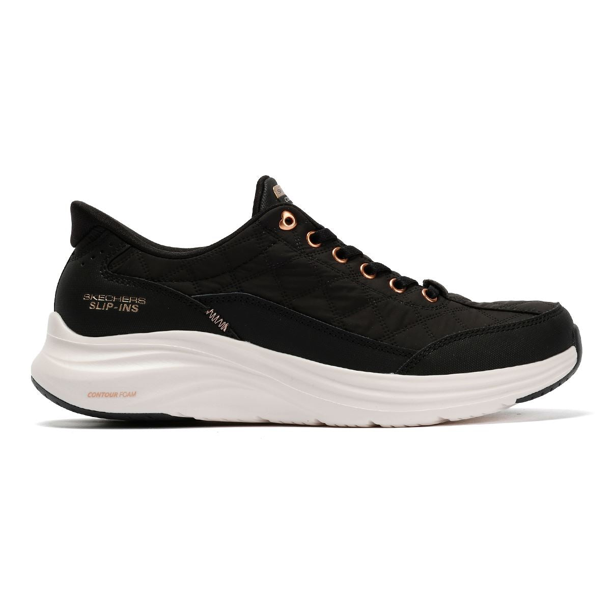 Skechers Slip-Ins Contour Foam Cozy Fit Damen Schwarze Sneaker