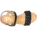 Hush Puppies Poppy Quarter Strap Damen Sandalen Aus Schwarzem Leder
