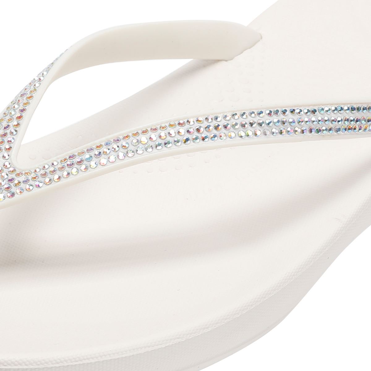 FitFlop Iqushion Sparkle Gummi Damen Weiße Flip-Flops