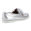 Sperry Authentic 2 Eye Damenbootsschuhe Aus Silbernem Leder