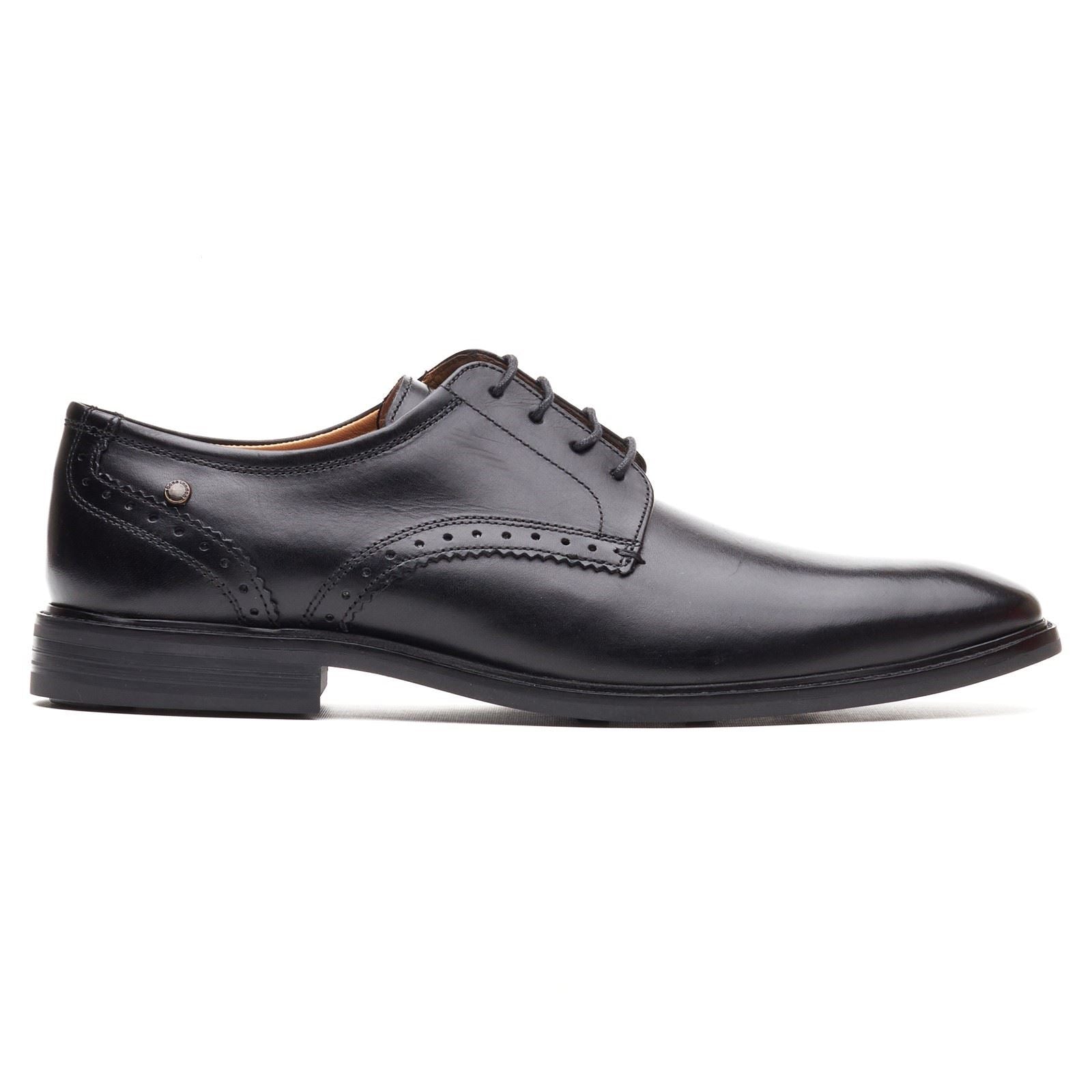 Base London Eton Lace Up Leder Herren Schwarz Schnürschuhe