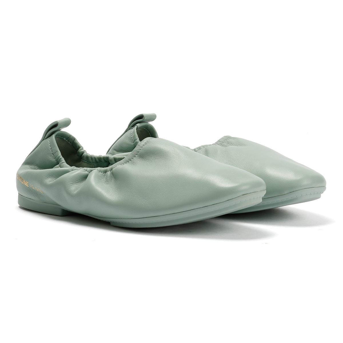 FitFlop X Pantone Delicato Ballerina Leder Damen Grüne Schuhe
