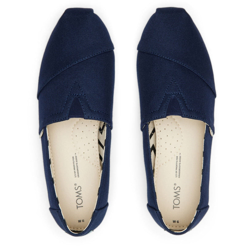 TOMS Alpargata 100% Baumwoll-Damenespadrilles In Marineblau