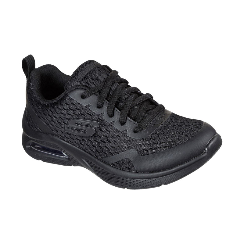 Skechers Microspec Max Jungen Sneaker Aus Schwarzem Polyestertextil & Besatz