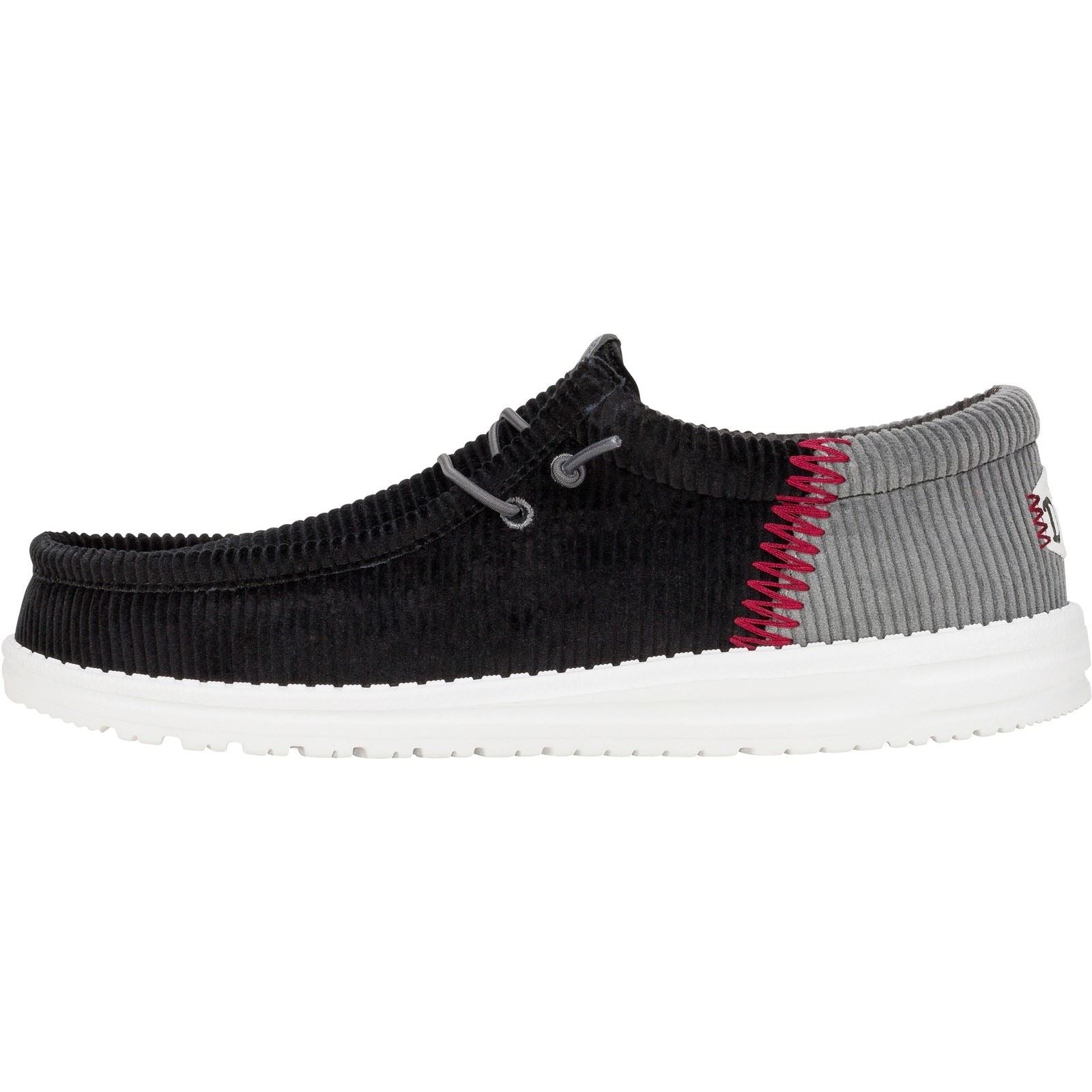 HEYDUDE Wally Funk Corduroy Stoff Herren Schwarz Bootsschuhe