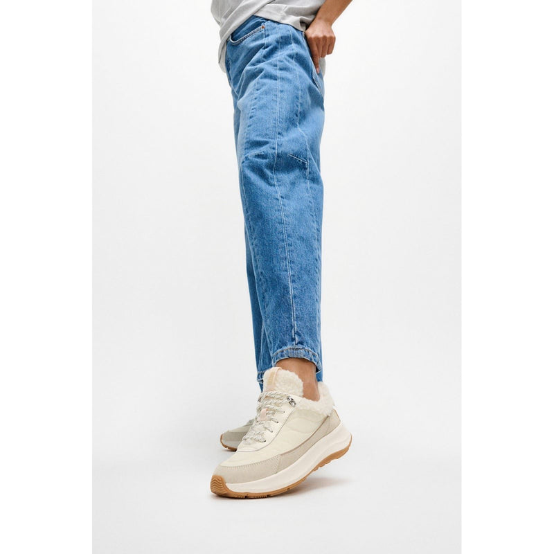 Fitflop F-Mode Flow Wildleder Damen Creme Mix Sneakers