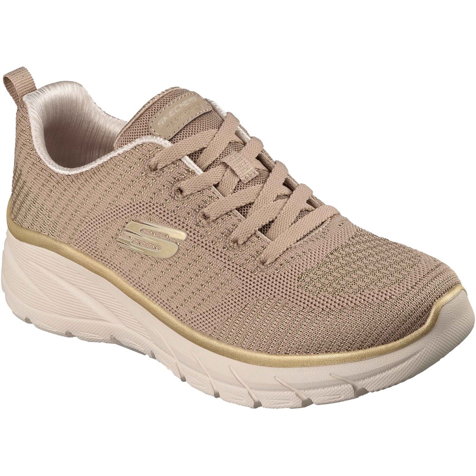 Skechers Fashion Fit 2.0 Polyester Damen Sneaker In Taupe/Gold