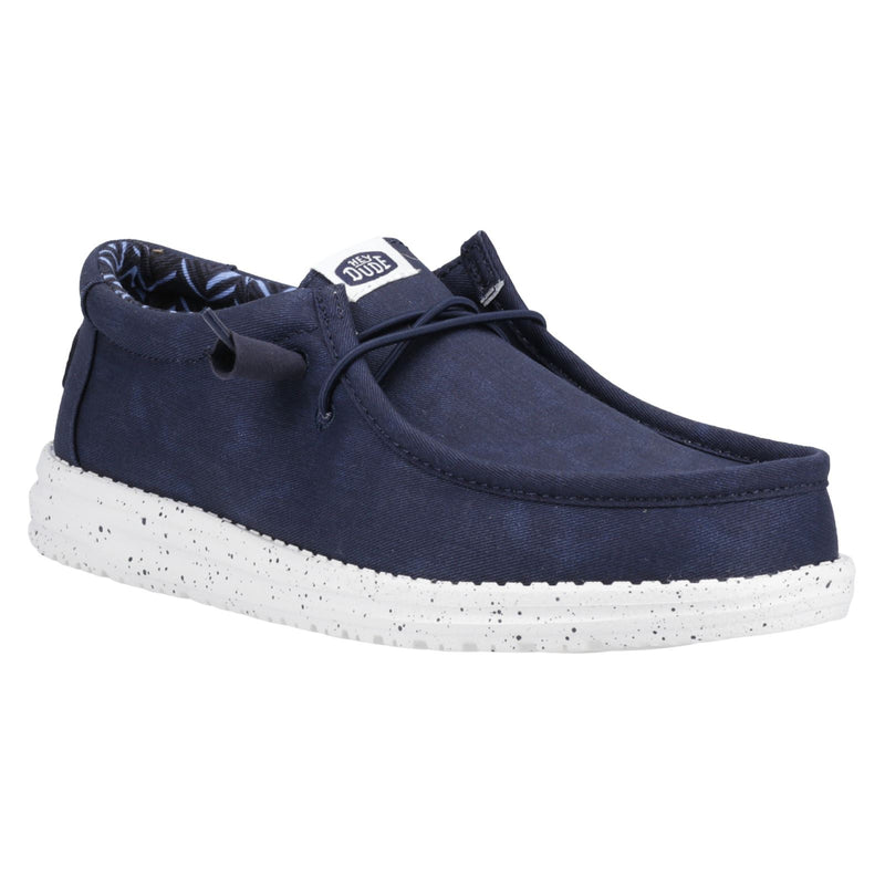 HEYDUDE Wally Canvas 100% Baumwolle Herren Dunkleblaue Bootsschuhe