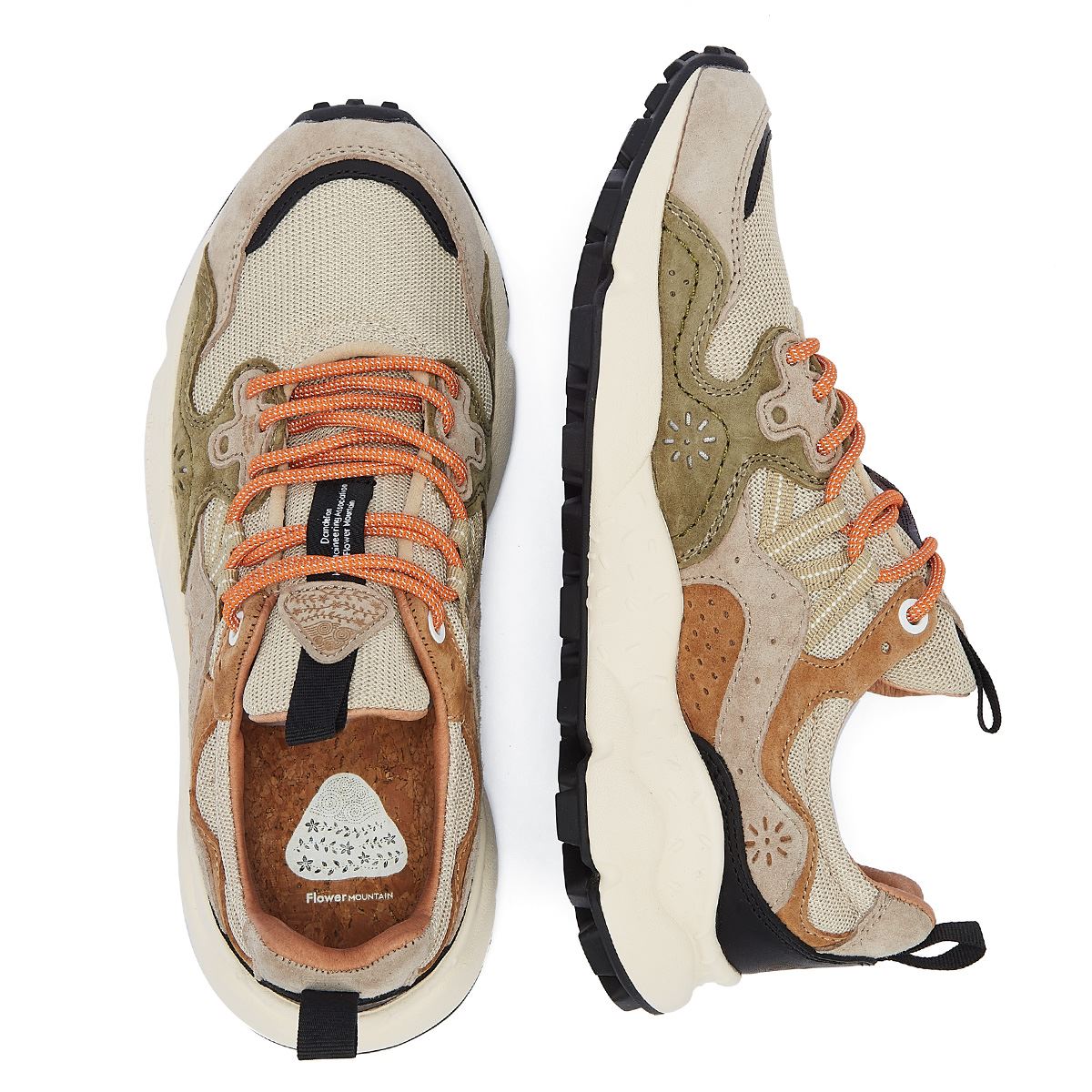 Flower Mountain Yamano 3 Grau/Orange Wildledersneakers