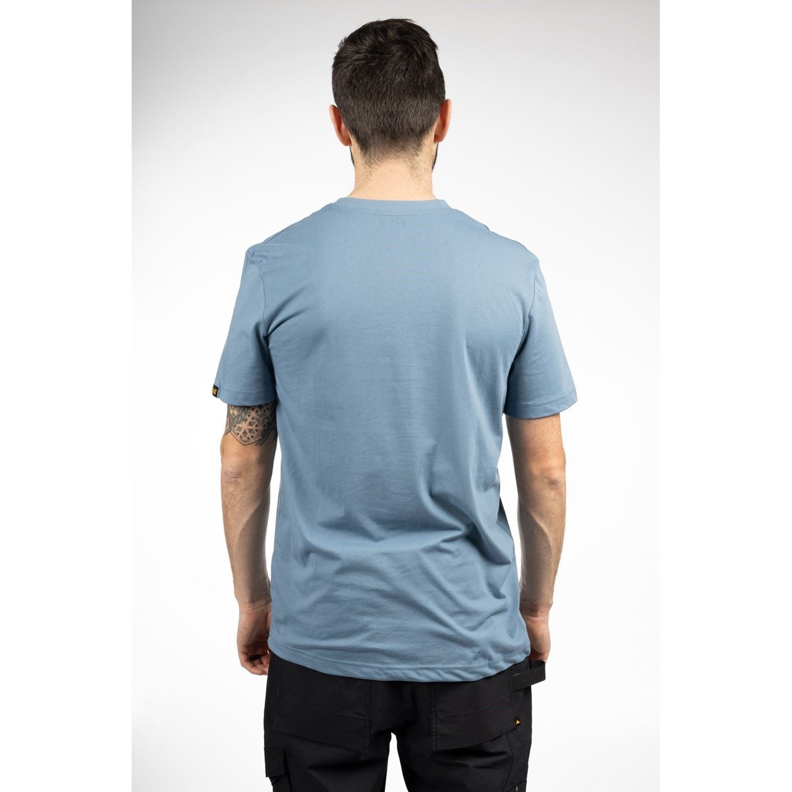 Caterpillar Graphic Baumwoll Herrenblaue T-Shirts Mit Kurzen Ärmeln