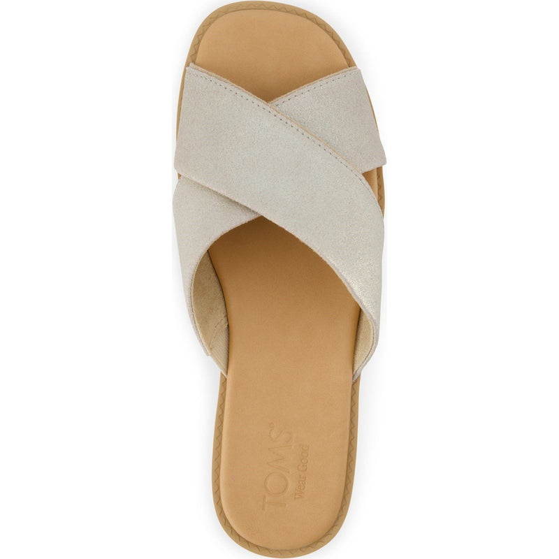 TOMS Mae Crossover Damen Sandalen Aus Champagnerleder