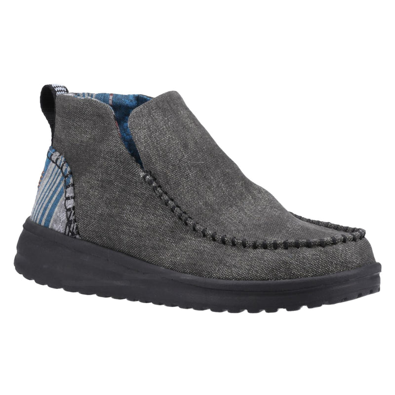 HEYDUDE Denny Baumwoll Damen Schwarze Stiefel