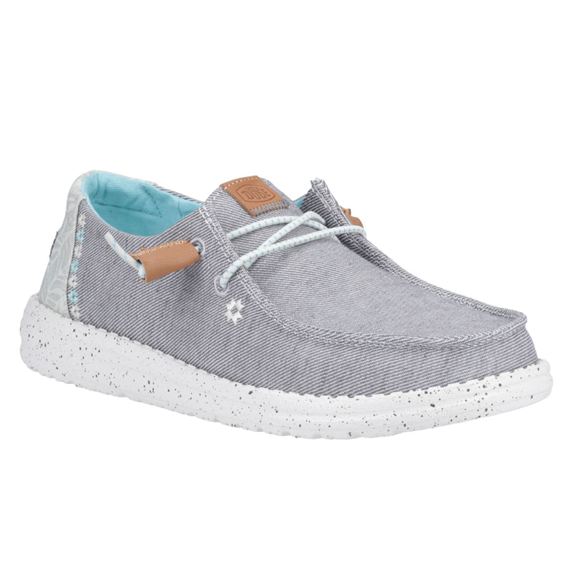 HEYDUDE Wendy Heathered Slub Tropical Damen-Graue Loafer