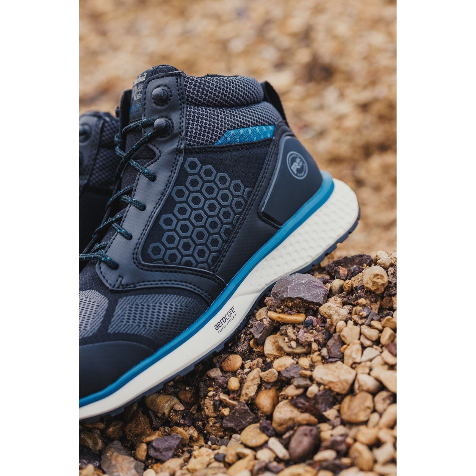 Timberland Pro Reaxion Mid Syntheseschwarz/Blau Sicherheitsstiefel