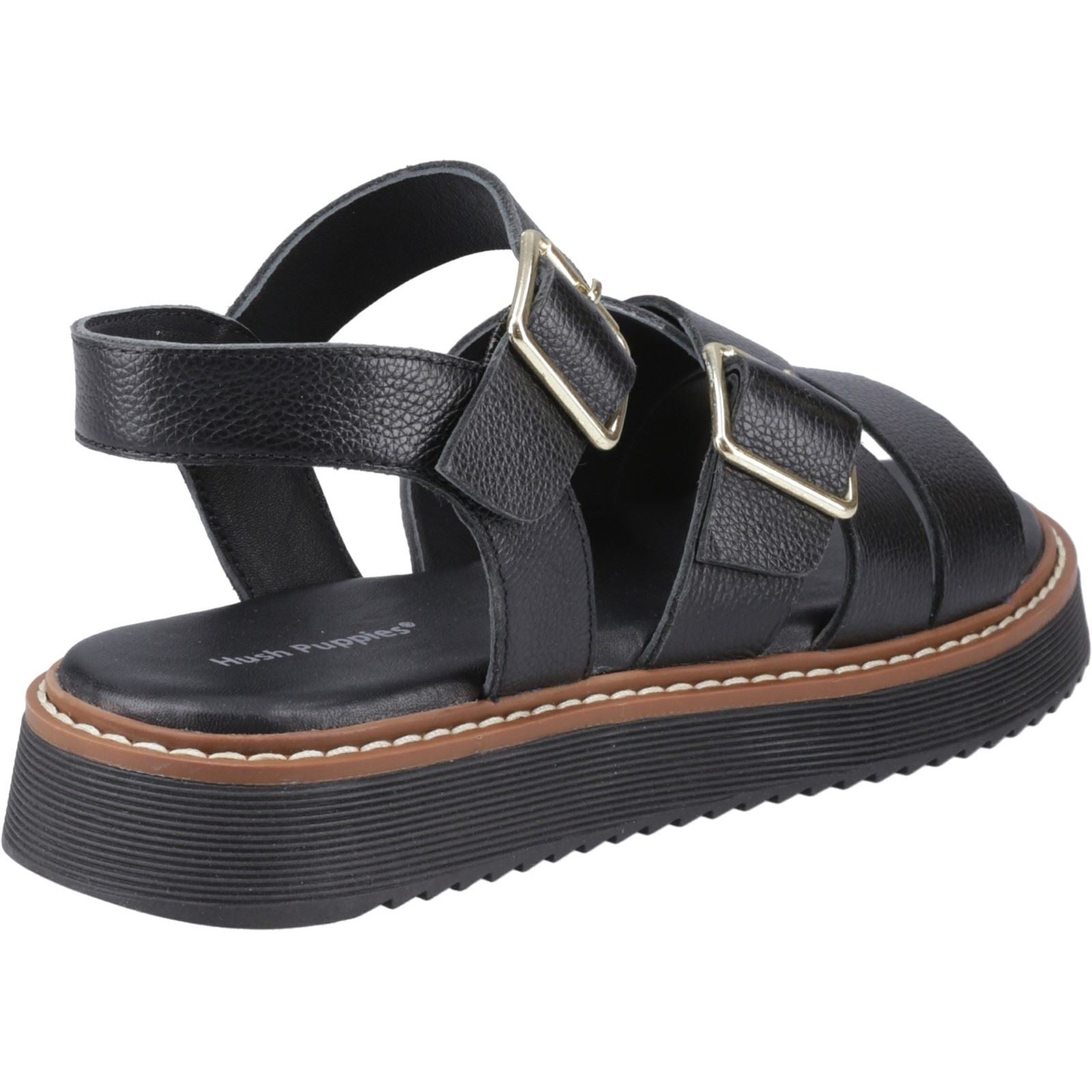 Hush Puppies Cady Damen Sandalen Aus Schwarzem Leder