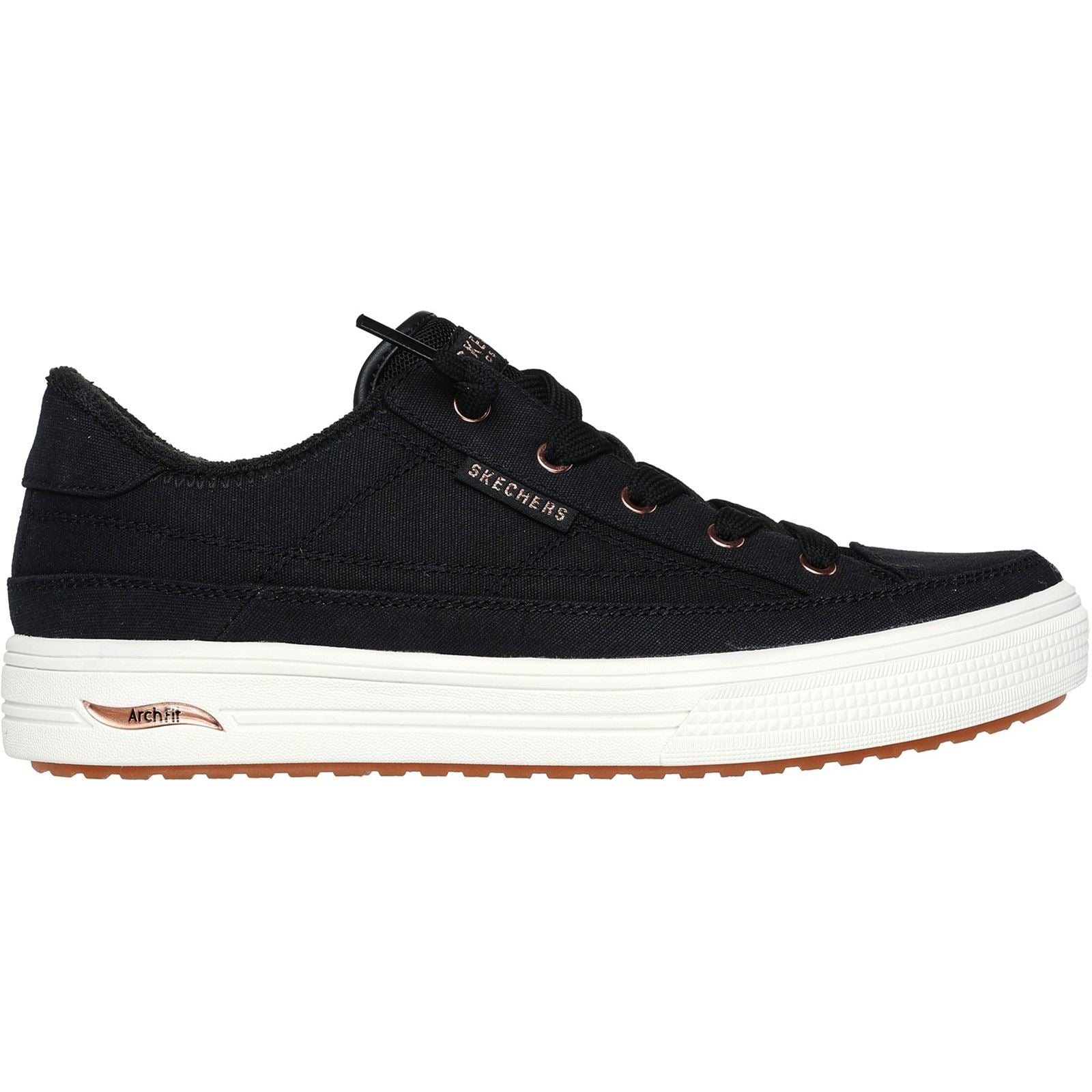 Skechers Arch Fit Arcade - Meet Ya There Textile Damen Schwarz Sneaker