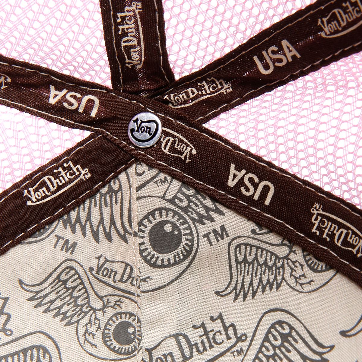 Von Dutch Staple Trucker Baumwolle Choc/Pink Kappen