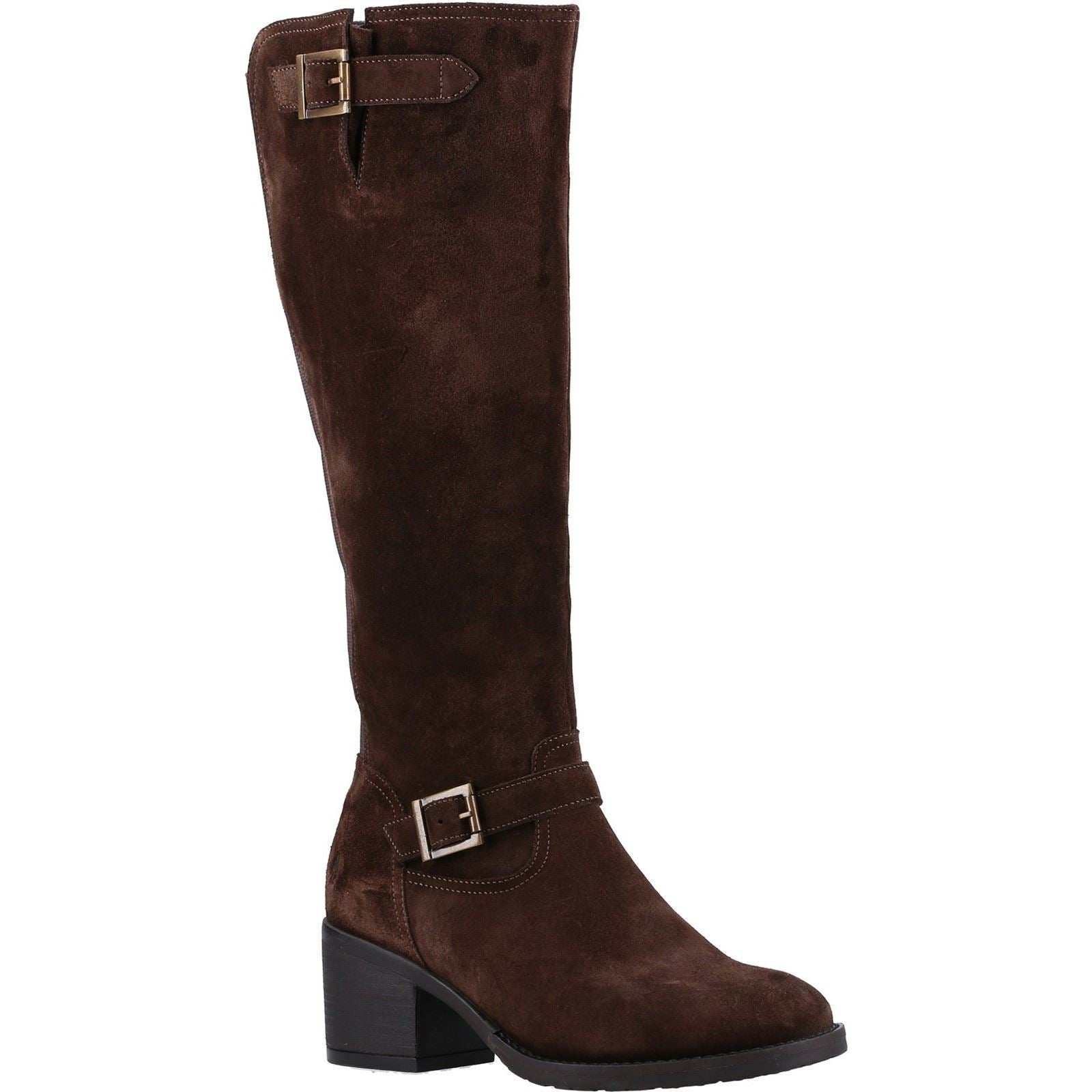 Hush Puppies Heidi Leder Damen Braune Wildlederstiefel