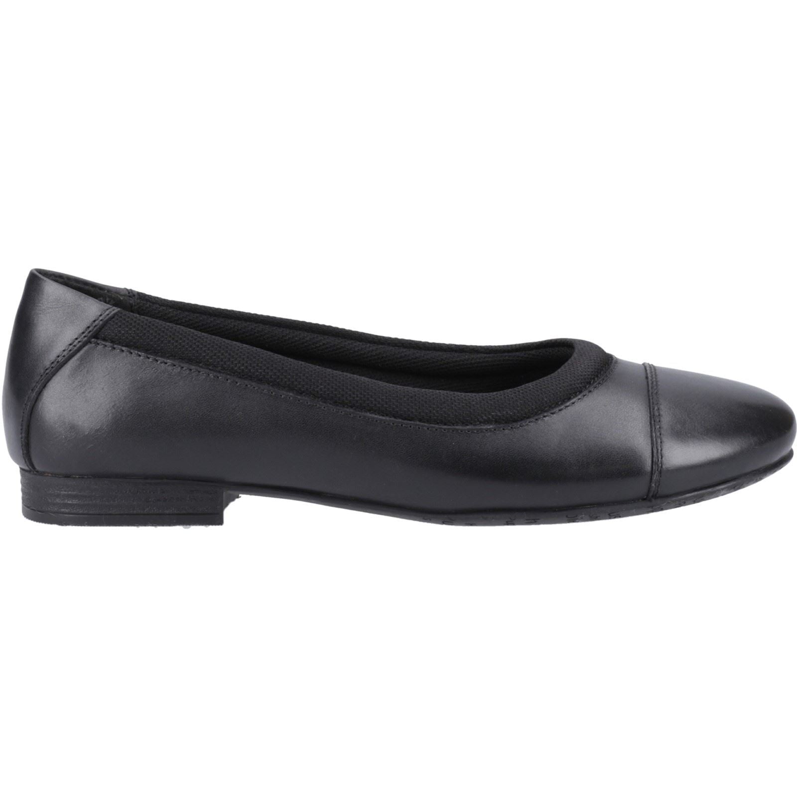 Hush Puppies Emma Senior Mädchenschwarze Ballettschuhe Aus Leder
