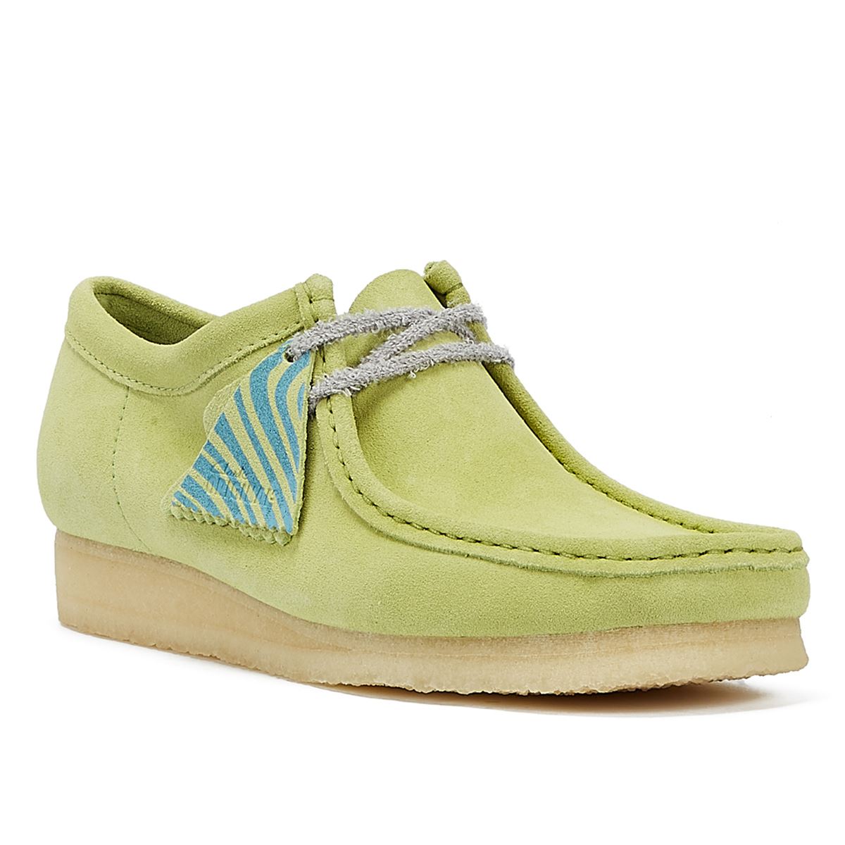 Clarks Originals Wallabee Pale Lime Suede Herrenschuhe Aus Hellem Limettensamt Mit Schnürung