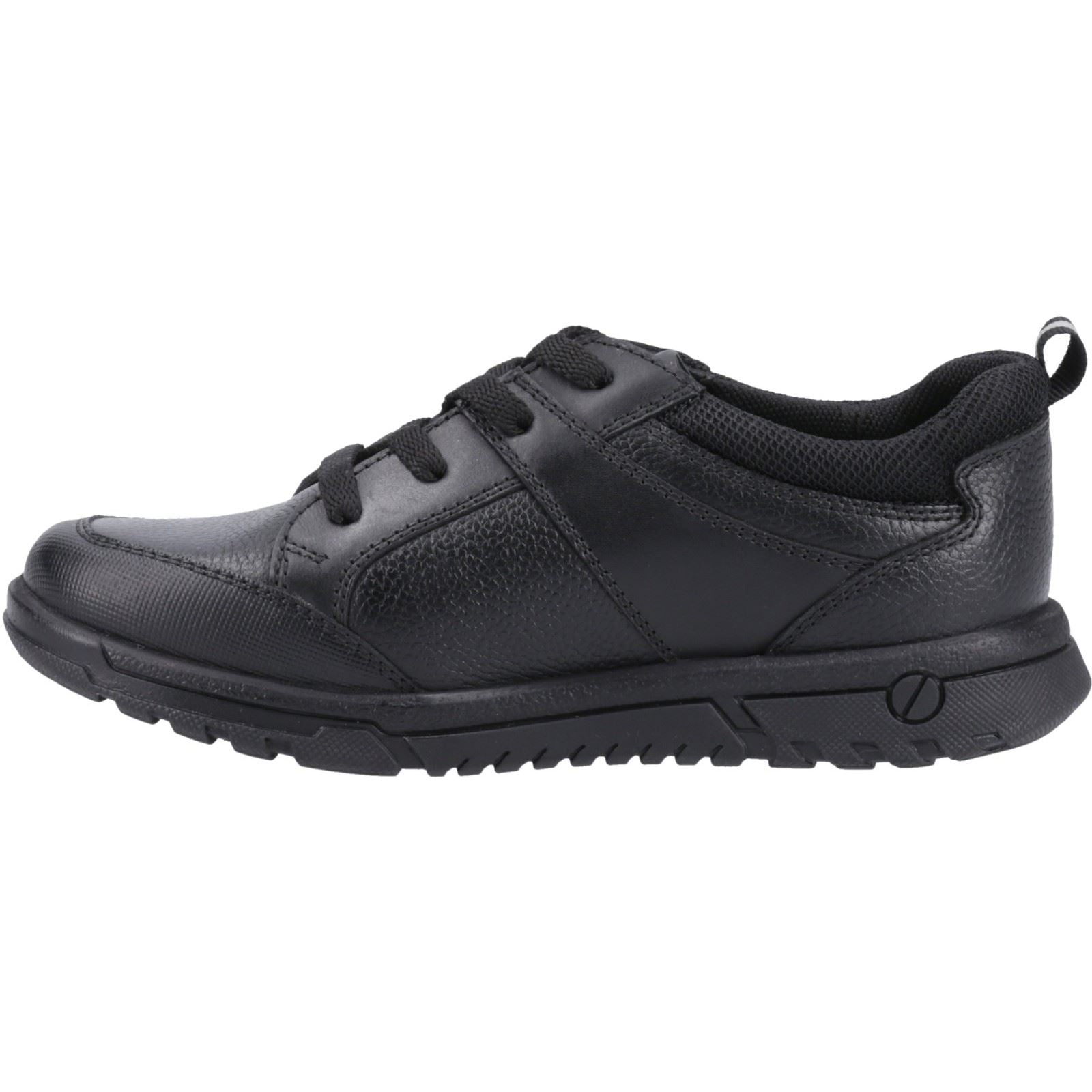Hush Puppies Steven Senior Die Schwarzen Schnürschuhe Für Jungen Aus Leder