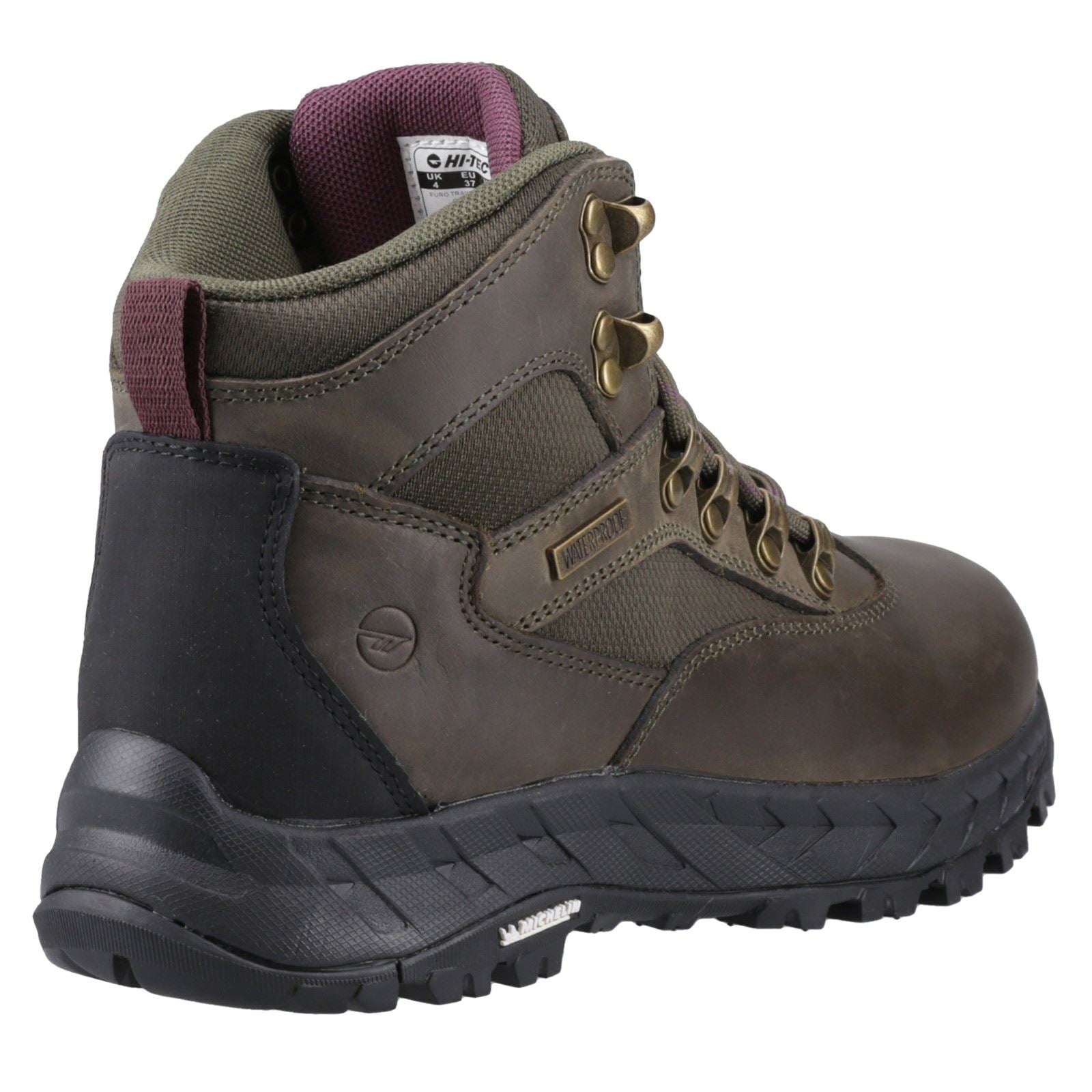 Hi-Tec Euro Trail Damen Wanderstiefel Aus Leder In Khaki