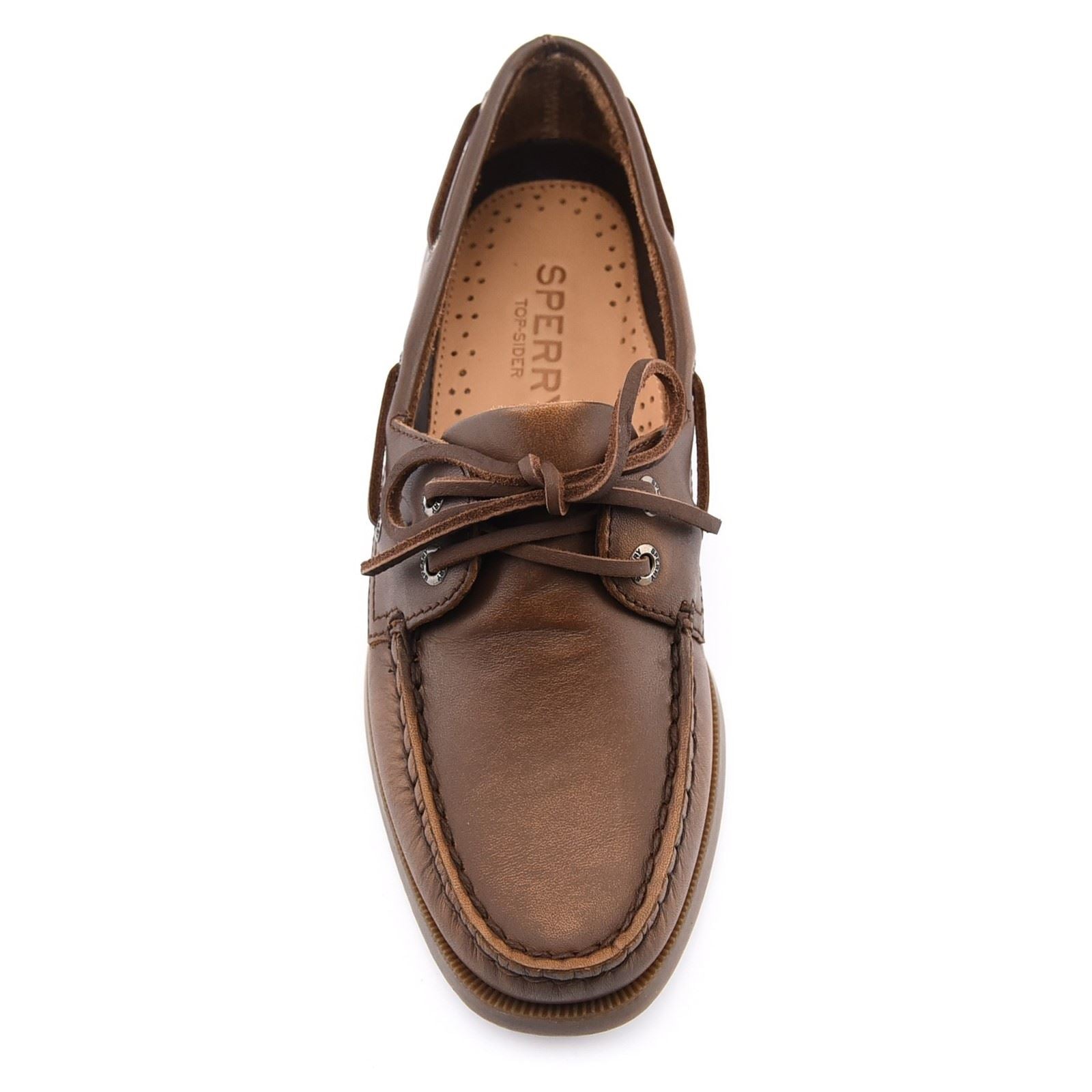 Sperry Authentic 2 Eye Boat Leder Damen Mittelbraune Bootsschuhe