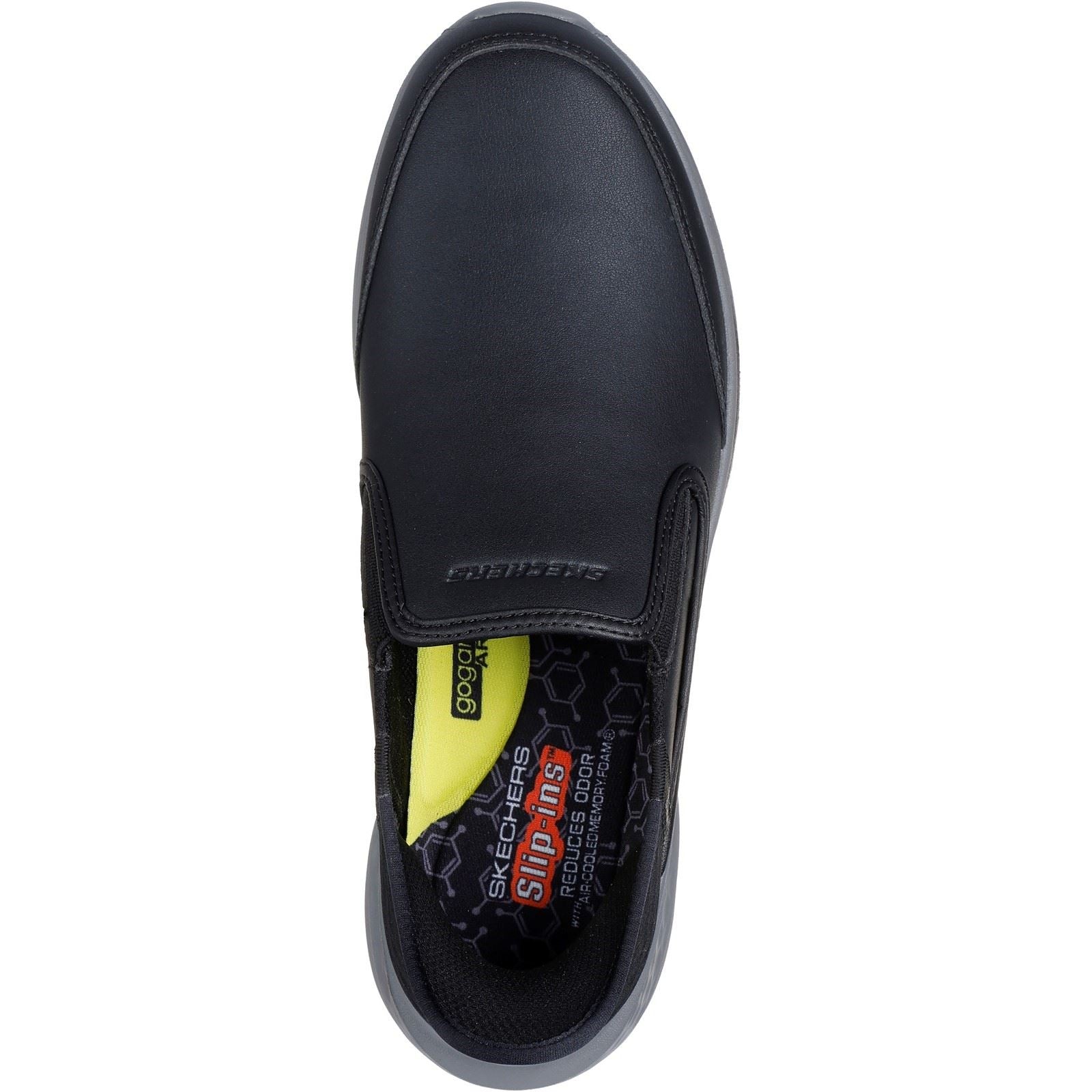 Skechers Slade Cooper Leder Herrenschuhe, Schwarze Farbe Mokassins