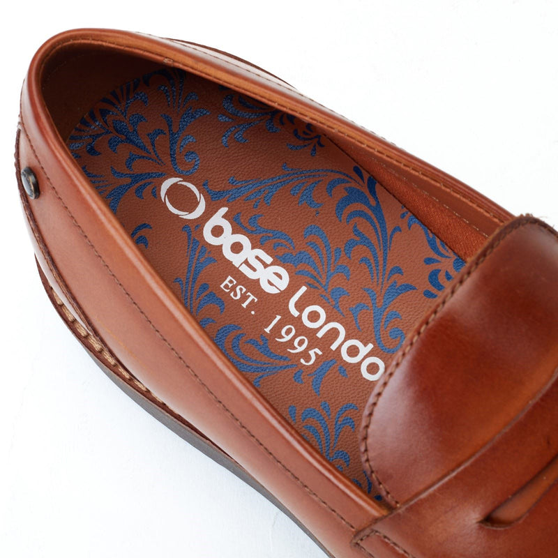 Base London Sid Herren Mokassins aus braunem Leder