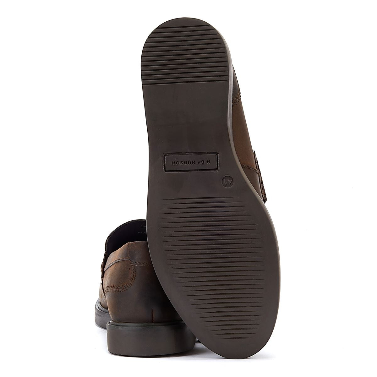 Hudson Cato Loafer Verrücktes Leder Herren Braune Slipper