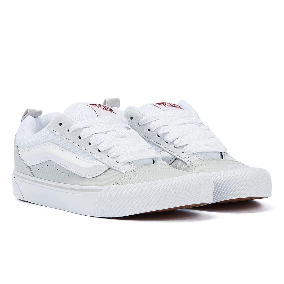 Vans Knu Skool Retro Skate Sneaker Aus Weißem/Rotem Leder