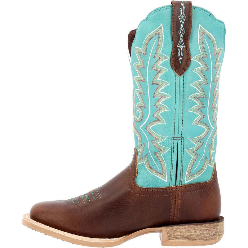 Durango Lady Rebel Pro Damenstiefel Aus Leder In Bay Braun/Arctic Blau
