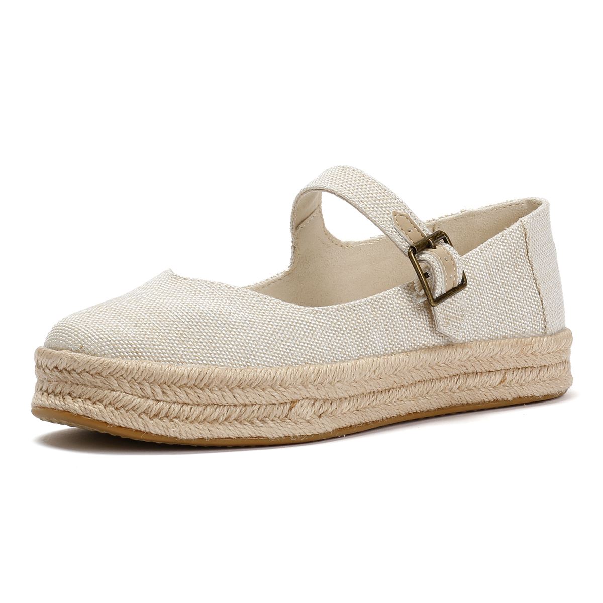 TOMS Carolina Mary Jane Textil Damen Weiße Espadrilles