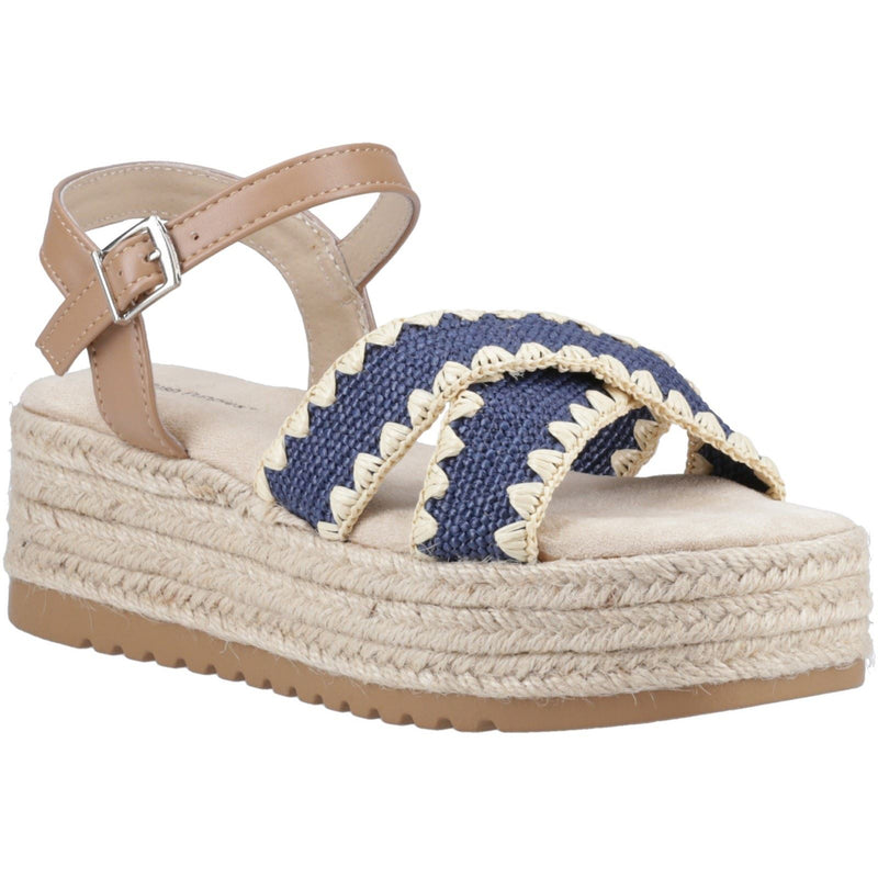 Hush Puppies Jemma Espadrille Damen Sandalen Aus Polyurethan In Marineblau