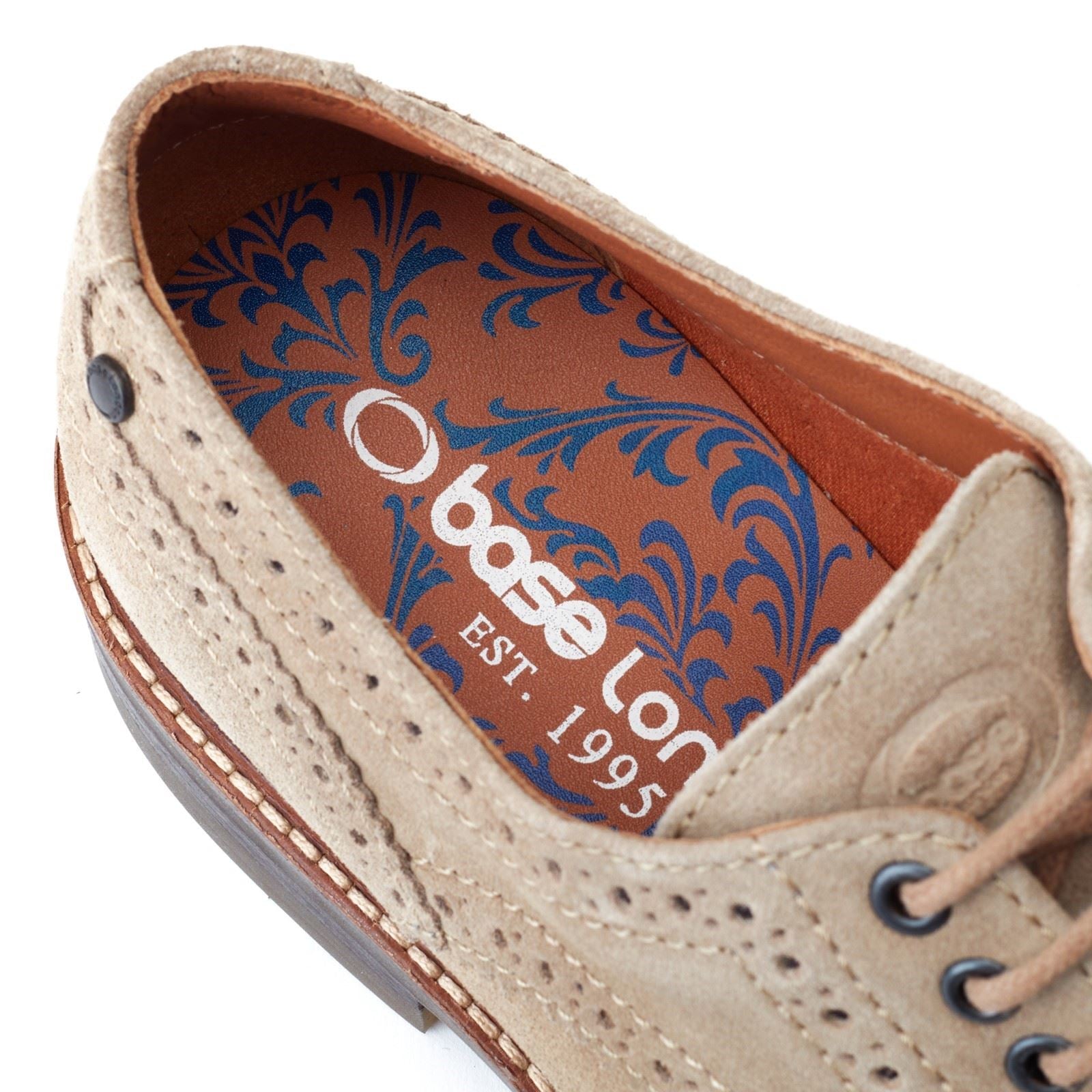 Base London Hatfield Leder Herren Sandschuhe Mit Brogue-Muster