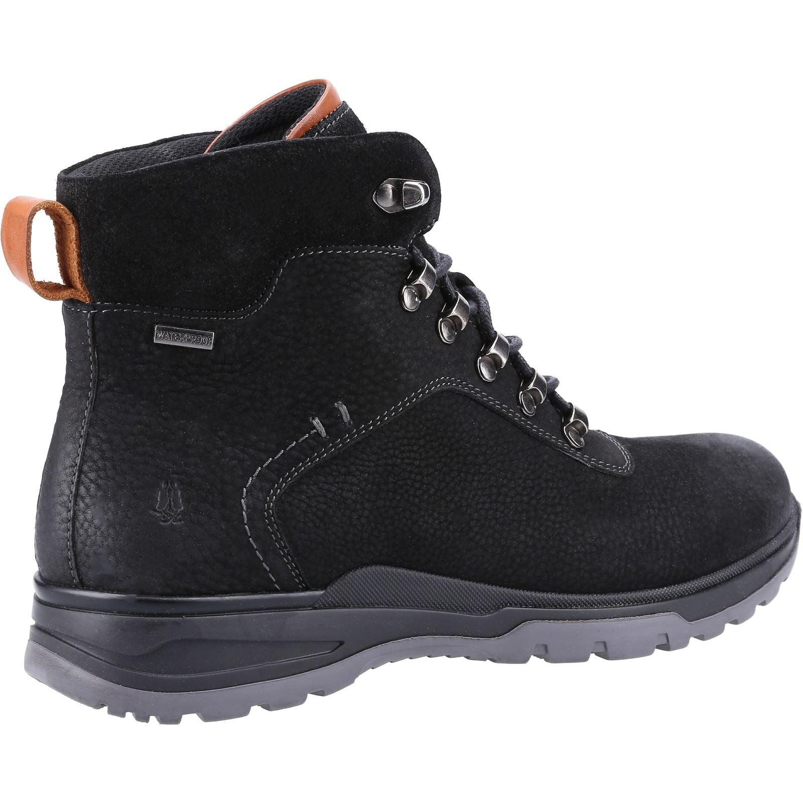 Hush Puppies Paul Leder Herren Schwarze Nubukstiefel