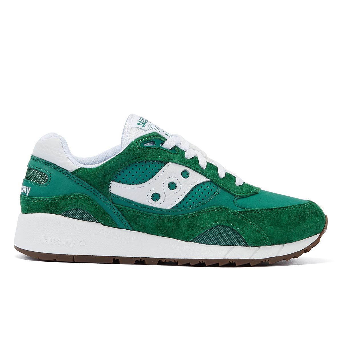 Saucony Shadow 6000 Grün/Weiße Wildleder-Sneakers